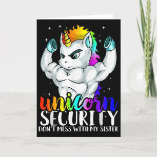 Carte Licorne Sécurité Ne Jouez Pas Avec Ma Soeur Drôle