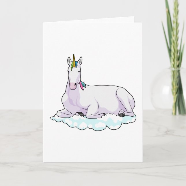 Carte Licorne sur un nuage (Devant)