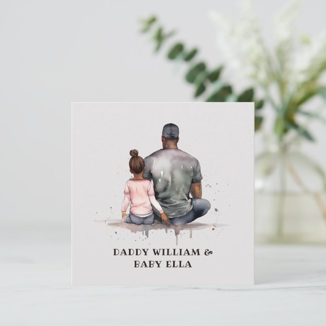 Carte Lien père et fille noir (4) (Debout devant)