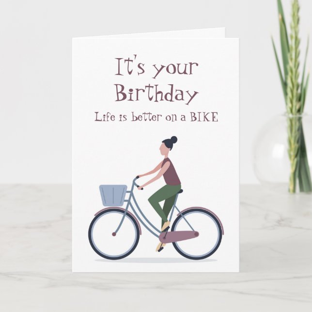 Carte Life Better on a Bike Anniversaire Salutation (Devant)