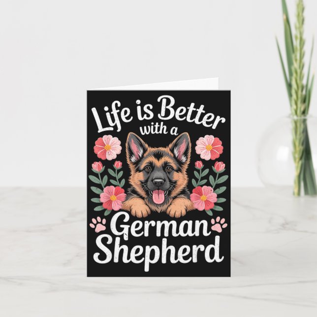 Carte Life Is Better With A German Shepherd Dog Lover  (Devant)