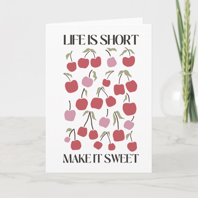Carte Life Is Short Make It Sweet Quote Boho Wildflower  (Devant)