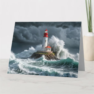 Carte Lighthouse Ocean Storm Majestic Puissante vague