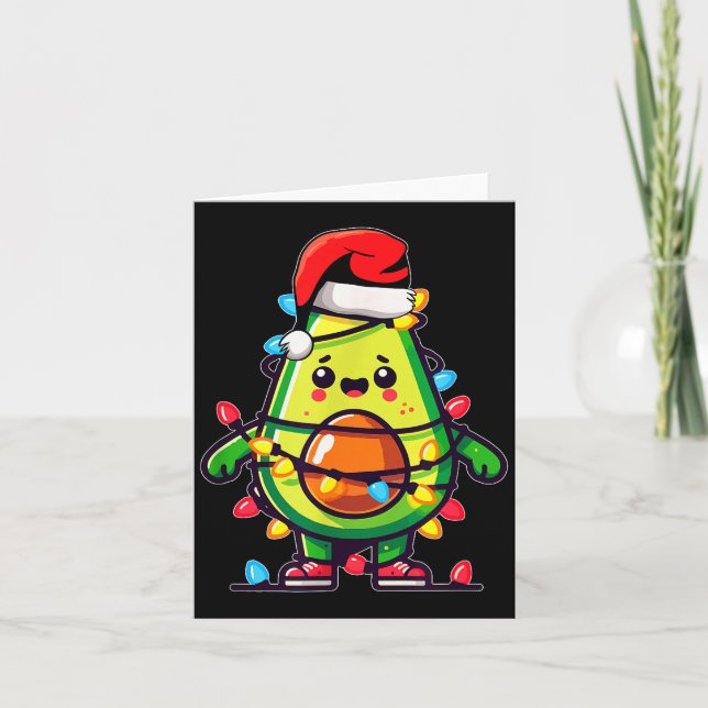 Carte Lighting Avocado Ugly Christmas Sweater Guacamole  (Devant)