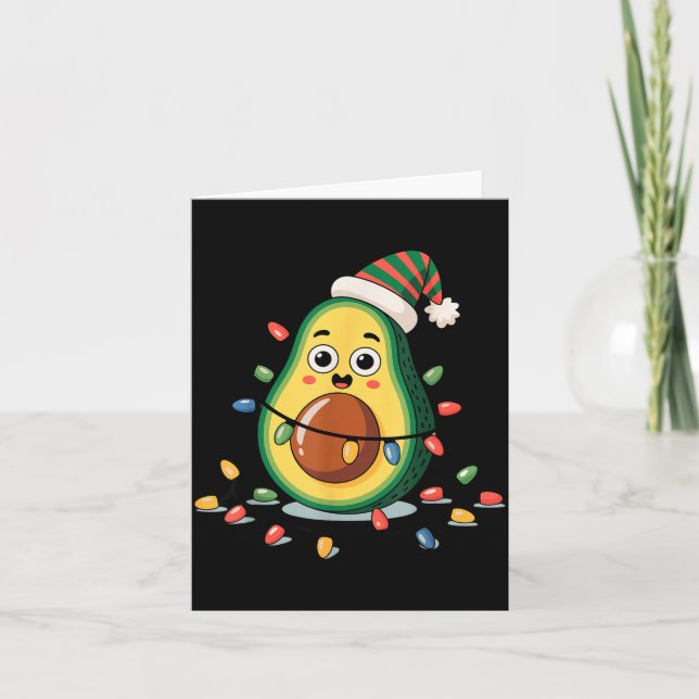 Carte Lighting Avocado Ugly Christmas Sweater Guacamole  (Devant)