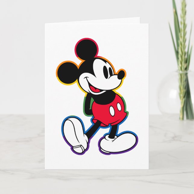 Carte Ligne Arc-en-ciel classique Mickey (Devant)