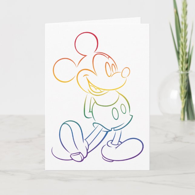 Carte Ligne Arc-en-ciel classique Mickey (Devant)