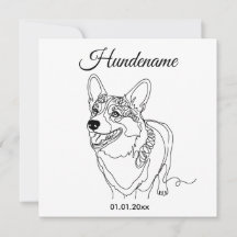 Ligne d'art de Corgi chien personnalisé
