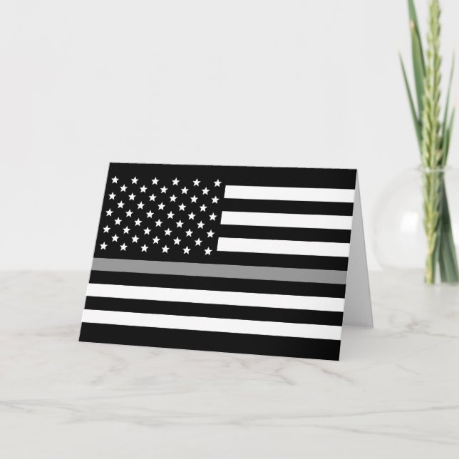 Carte Ligne gris mince Agent correctionnel Drapeau améri (Devant)