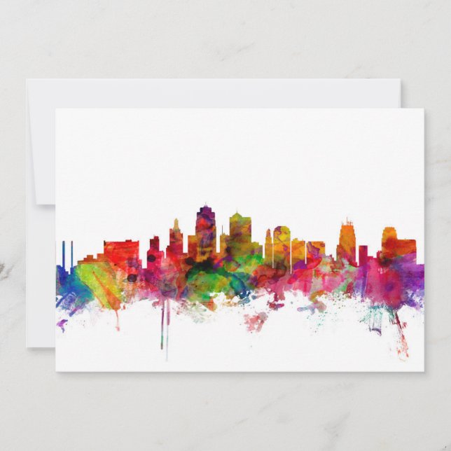 Carte Ligne Skyline de Kansas City (Devant)