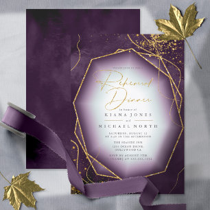 Carte Lignes dorées fines Dîner de répétition abstrait I