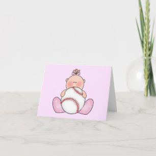 Carte Lil Baseball Baby Girl Blank
