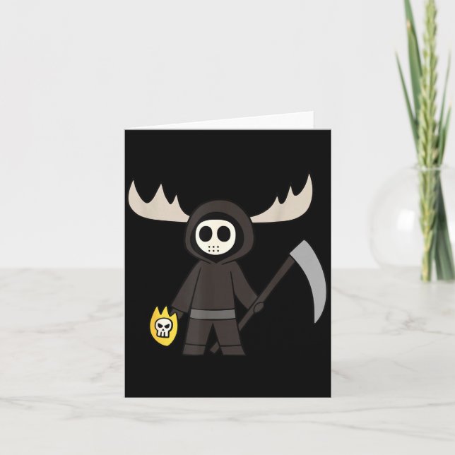 Carte Lil Doom Moose - Funny Reaper Cartoon  (Devant)
