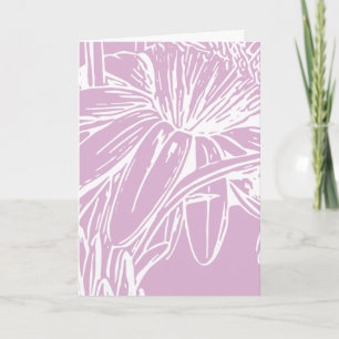 Carte Lilac Floral Line Art minimaliste Botanique