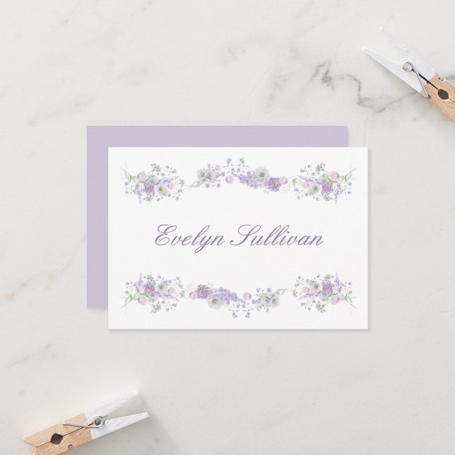 Carte Lilac Flowers Plaque (Devant/Arrière en situation)