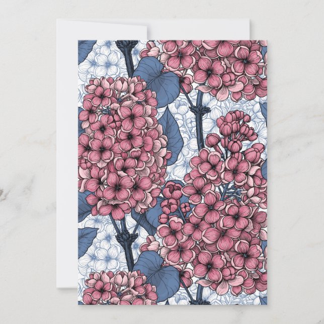 Carte Lilac in pink and blue (Devant)