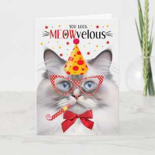 Carte Lilac Point Ragdoll Chat MEOWvelous Anniversaire