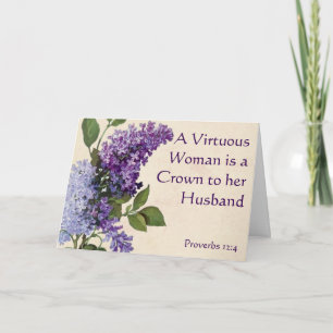 Carte Lilac themed Christian greeting card for wife