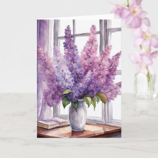 Carte Lilacs pour son aquarelle d'anniversaire