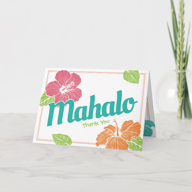 Carte L'île aux couleurs vives Luau Mahalo Merci (Devant)