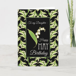 Carte Lilies May Birthday Card, Noir : pour fille