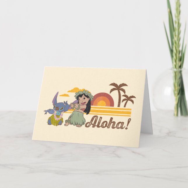 Carte Lilo et Stitch | Aloha (Devant)