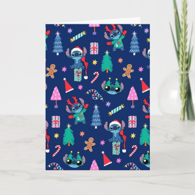 Carte Lilo et Stitch | Motif de fêtes de Stitch (Devant)