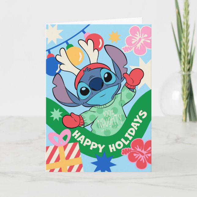 Carte Lilo et Stitch | Stitch Joyeux Noël (Devant)