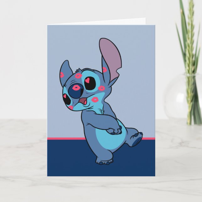 Carte Lilo & Stitch | Baisers de la Saint-Valentin de St (Devant)