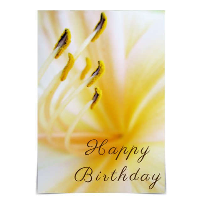 Carte Lily crème "Joyeux anniversaire" (Créateur téléchargé)