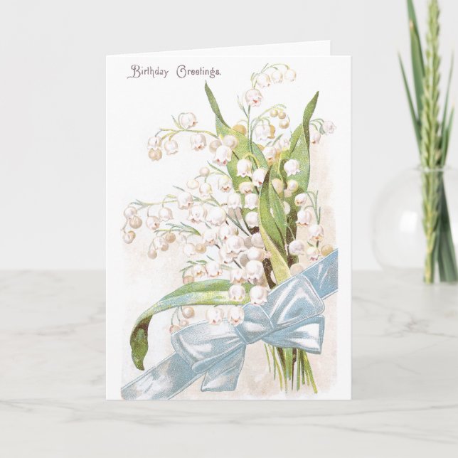 Carte Lily de la vallée Anniversaire (Devant)