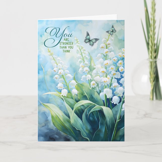 Carte Lily de la Vallée et papillons Encouragement (Devant)