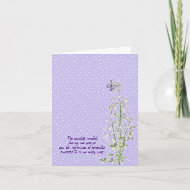 Carte Lily de la Vallée sympathie merci (Devant)