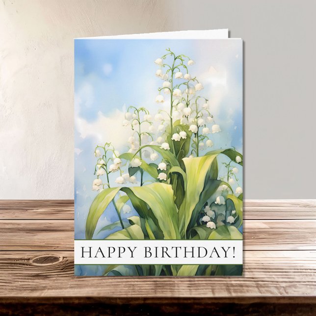 Carte Lily des fleurs de la vallée Joyeux anniversaire (Créateur téléchargé)