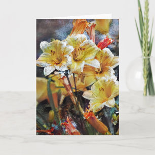 Carte Lily Flowers Garden Art Note Card