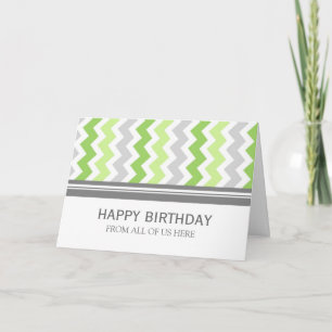 Carte Lime Grey Chevron Business From Group Birthday