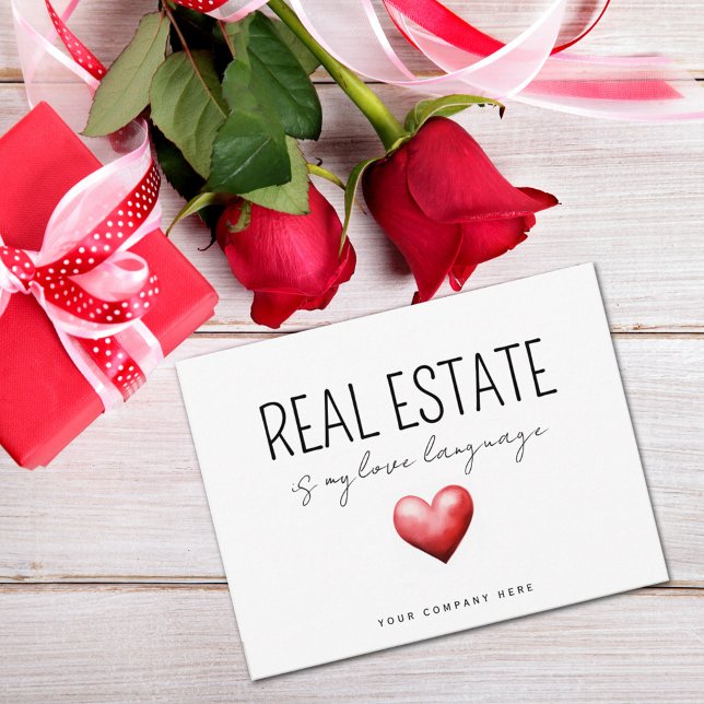 Carte L'immobilier est ma langue d'amour (Créateur téléchargé)
