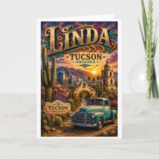 Carte Linda Tucson Arizona Personnalisé Sud-Ouest