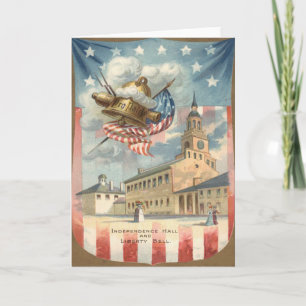 Carte L'indépendance Hall Liberty Bell de drapeau des