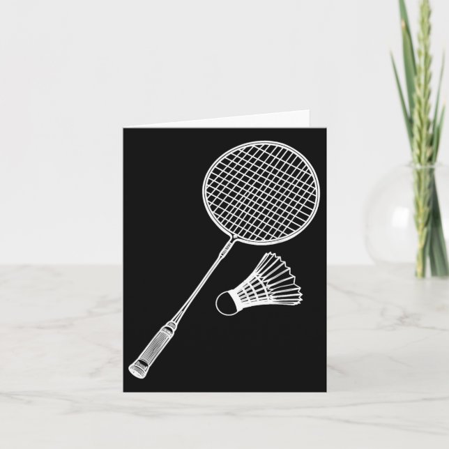 Carte Line Art Badminton Player Shutter Badmintoner (Devant)