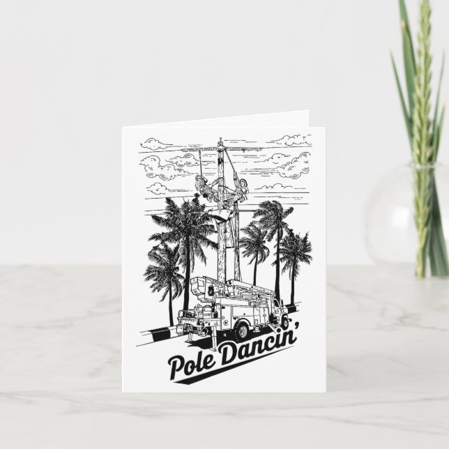 Carte Lineman Le Dancin' Electrician Gift For Men Husban (Devant)