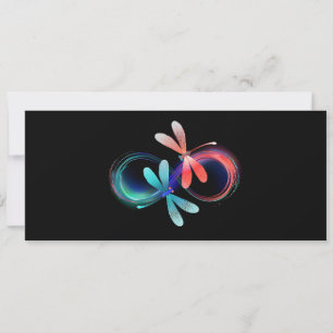 Carte L'infini avec des libellules lumineuses