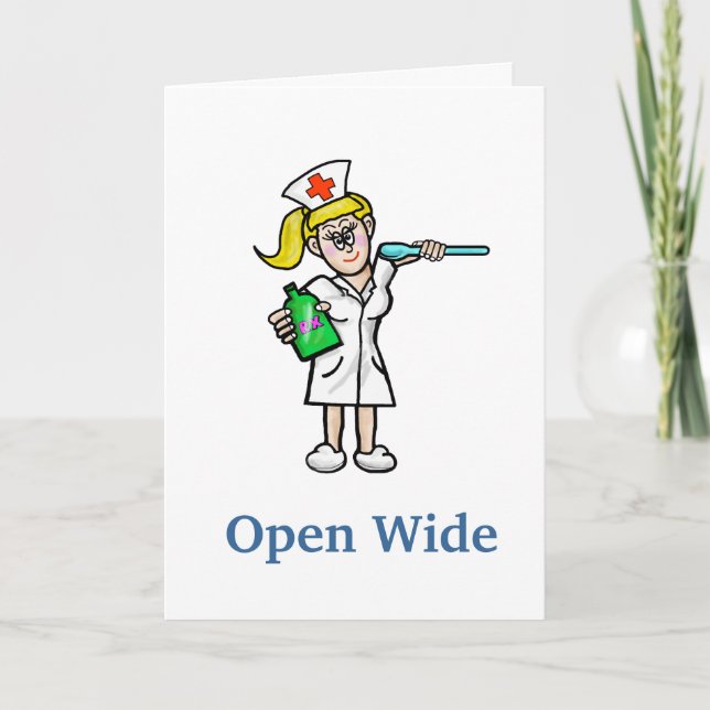 Carte L'infirmière avec la médecine liquide obtiennent (Devant)