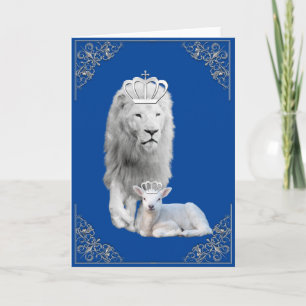 Carte Lion & Agneau À L'Avance Vers Le Ciel Salutation K