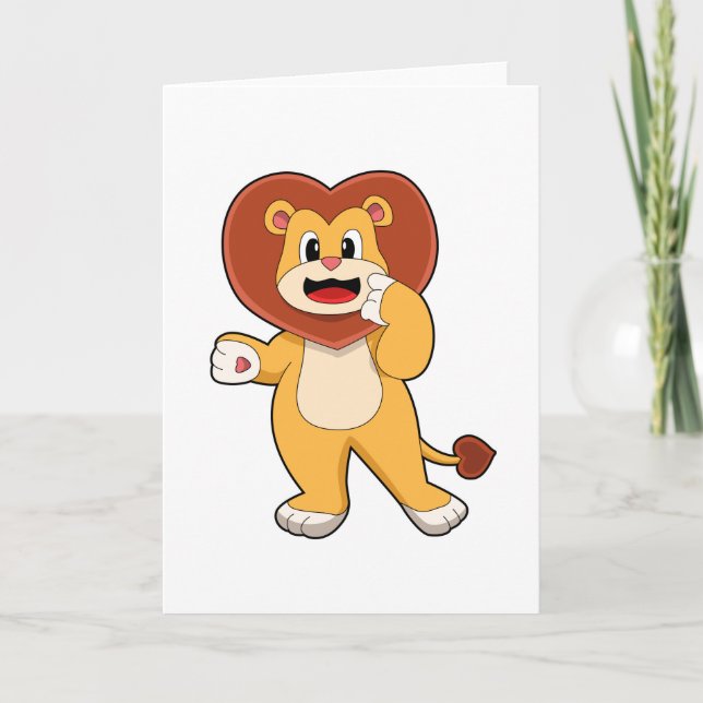 Carte Lion avec cœur (Devant)