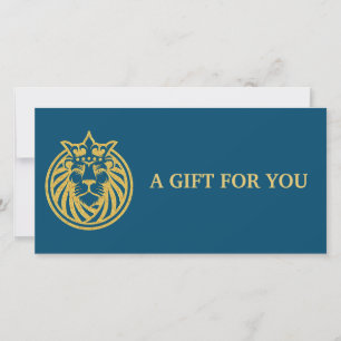Carte Lion Avec Couronne - Style Or 4