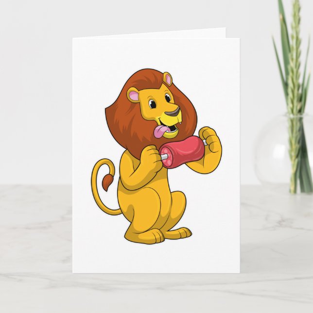 Carte Lion avec de la viande (Devant)