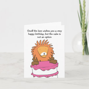 Carte Lion avec son gâteau