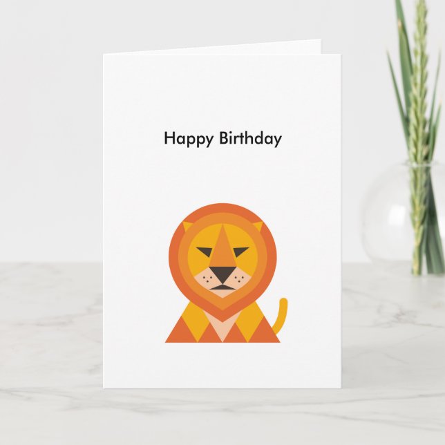 Carte Lion d'anniversaire (Devant)