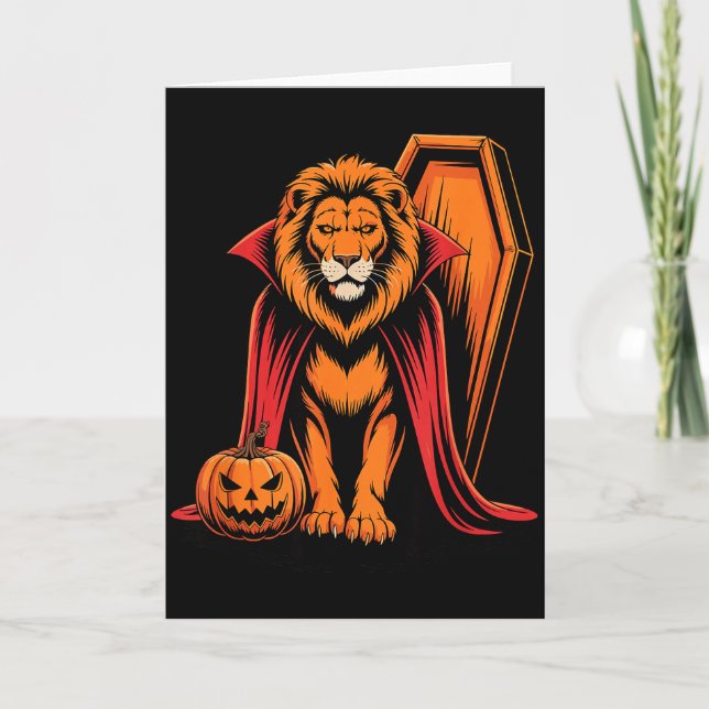 Carte Lion de cercueil d'Halloween Lions  (Devant)